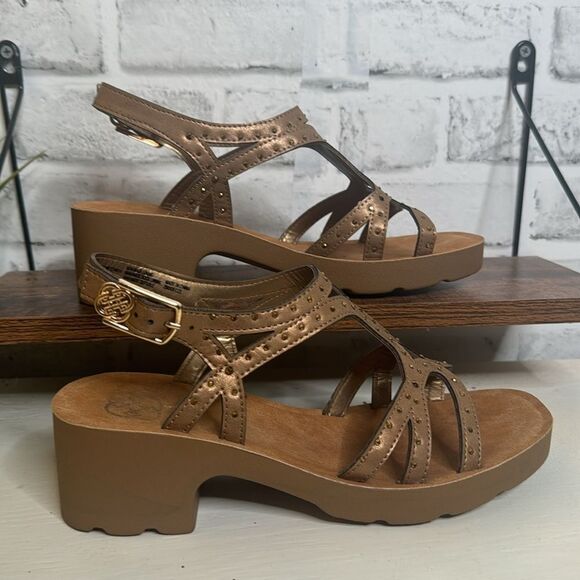 Shoes - Brown Studded Slingback Sandals Shoes Size 7.5